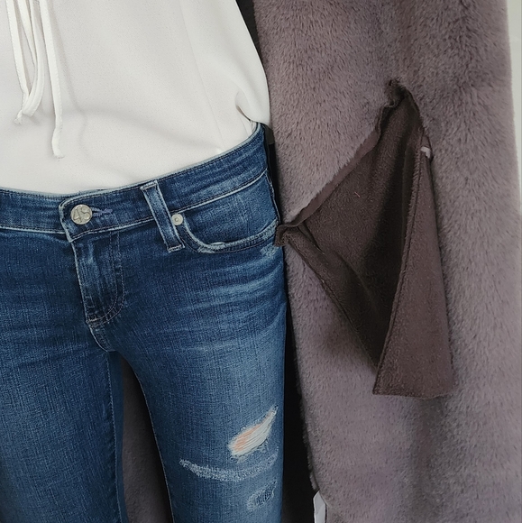 ZARA COAT FAUX FUR GREY HOODED SMALL - Picture 10 of 11